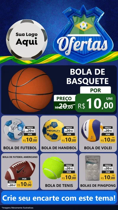 Modelo de Rede Social para Stories com o tema Ofertas (Futebol) para Artigos Esportivos