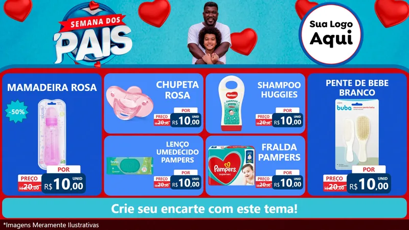 Modelo de TV para TV Horizontal com o tema Semana Dos Pais para Bebês