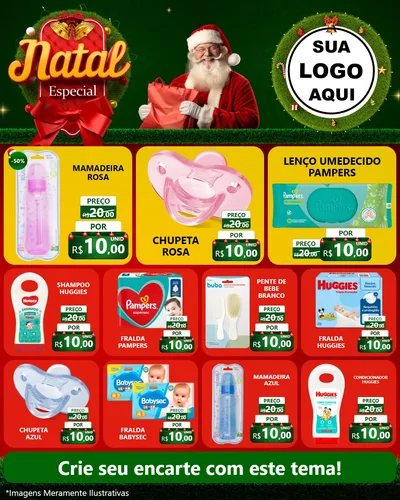 Modelo de Rede Social para Feed Instagram com o tema Natal Especial para Bebês