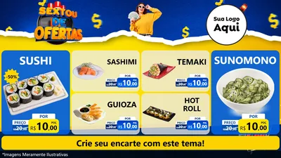 Modelo de TV para TV Horizontal com o tema Sextou de Ofertas para Comida japonesa
