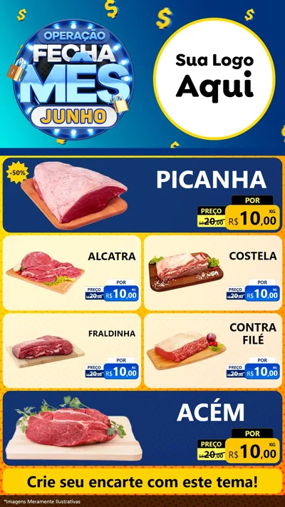 Modelo de TV para TV Vertical com o tema Operação Fecha Mês, Junho para Açougue