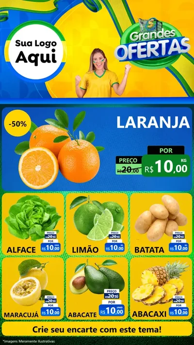 Modelo de Rede Social para Stories com o tema Grandes Ofertas para Hortifrúti