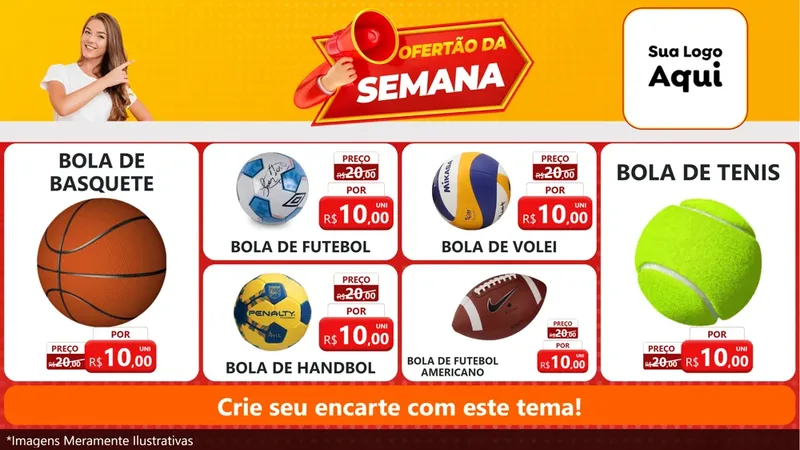 Modelo de TV para TV Horizontal com o tema Ofertão da Semana para Artigos Esportivos