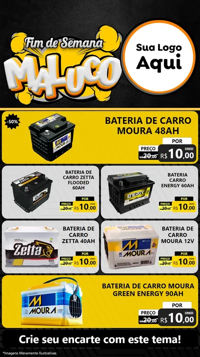 Modelo de TV para TV Vertical com o tema Fim de Semana Maluco para Baterias Elétricas