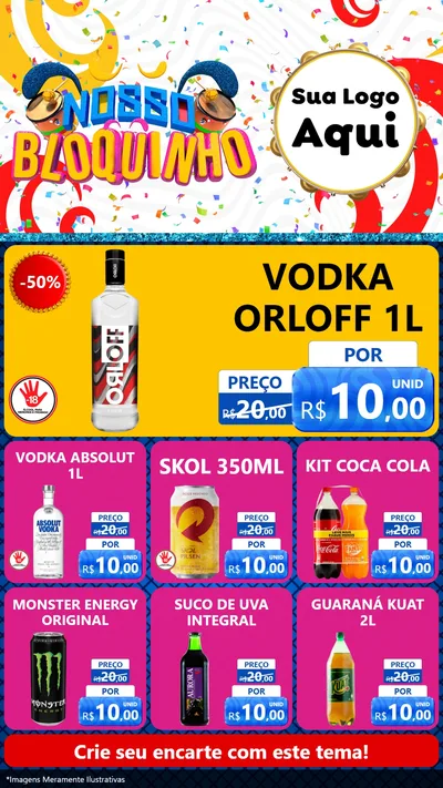 Modelo de Rede Social para Stories com o tema Nosso Bloquinho para Distribuidora de bebidas