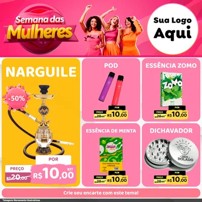 Modelo de Rede Social para Feed Facebook com o tema Semana das Mulheres para Tabacaria