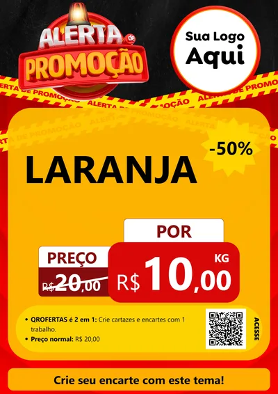 Modelo de Cartaz para Cartaz A4 Vertical com o tema Alerta de Promoção para Hortifrúti