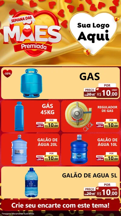 Modelo de TV para TV Vertical com o tema Semana das Mães Premiada para Água e gás