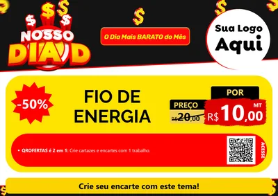 Modelo de Cartaz para Cartaz A4 Horizontal com o tema Nosso Dia D para Materiais Elétricos
