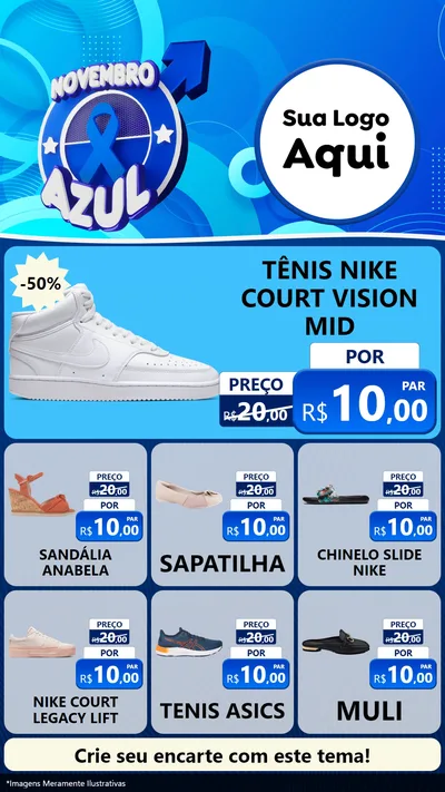 Modelo de Rede Social para Stories com o tema Novembro Azul para Calçados