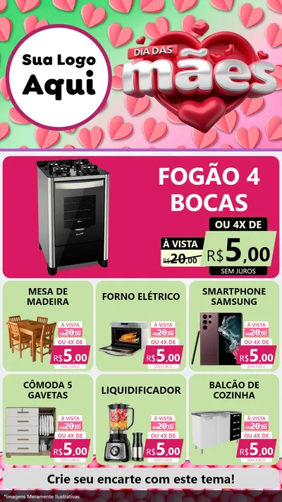 Modelo de Rede Social para Stories com o tema Dia das Mães para Móveis e Eletro