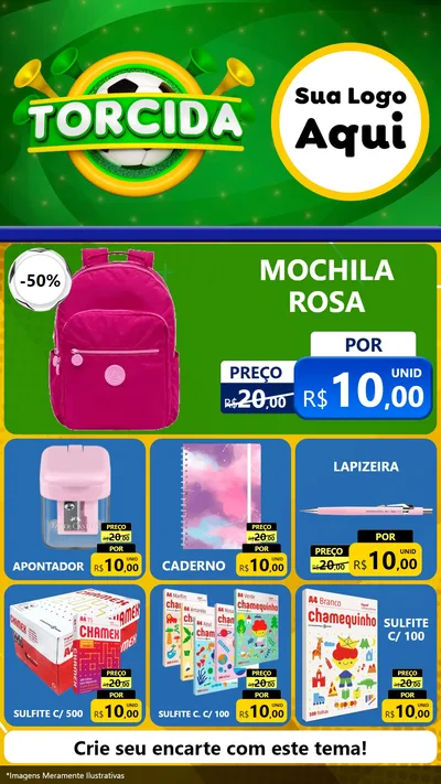 Modelo de Rede Social para Stories com o tema Torcida para Papelaria
