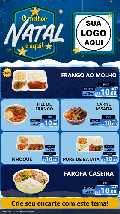 Modelo de TV para TV Vertical com o tema O Melhor Natal É Aqui! para Restaurante
