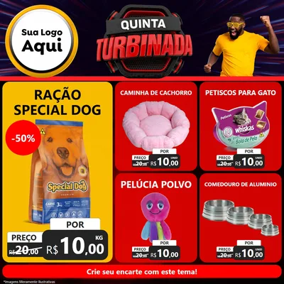 Modelo de Rede Social para Feed Facebook com o tema Quinta Turbinada para Pet Shop