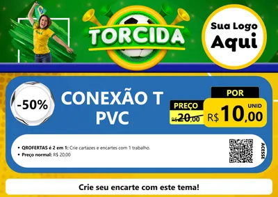 Modelo de Cartaz para Cartaz A4 Horizontal com o tema Torcida para Tubos e conexões