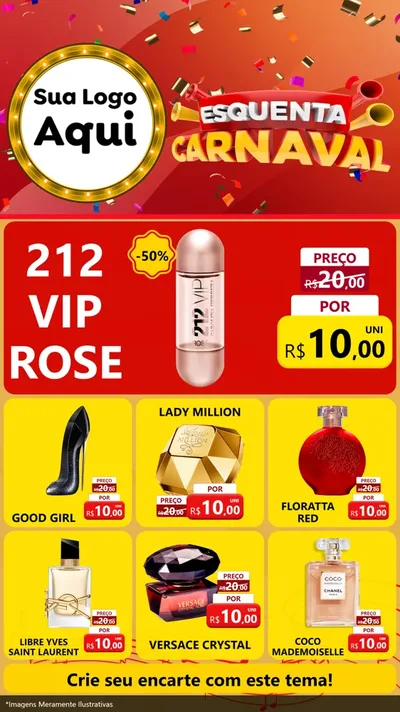 Modelo de Rede Social para Stories com o tema Esquenta Carnaval para Perfumes