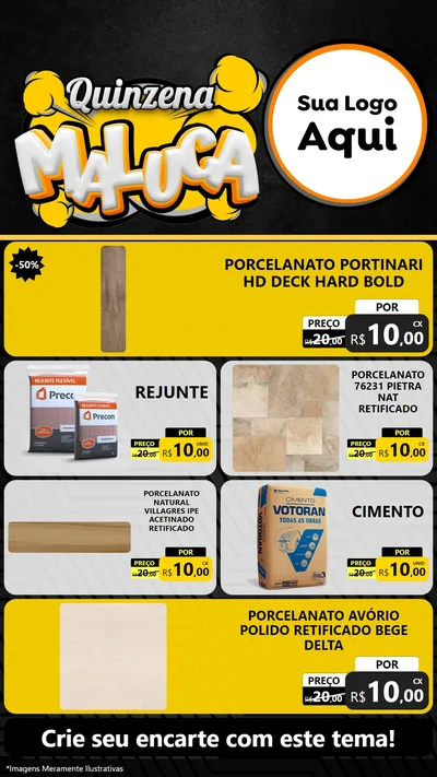 Modelo de TV para TV Vertical com o tema Quinzena Maluca para Pisos e revestimentos