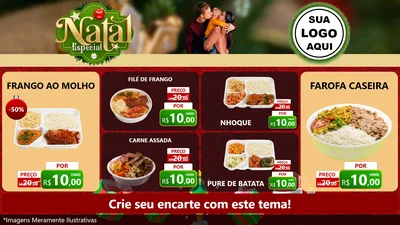 Modelo de TV para TV Horizontal com o tema Natal Especial para Restaurante