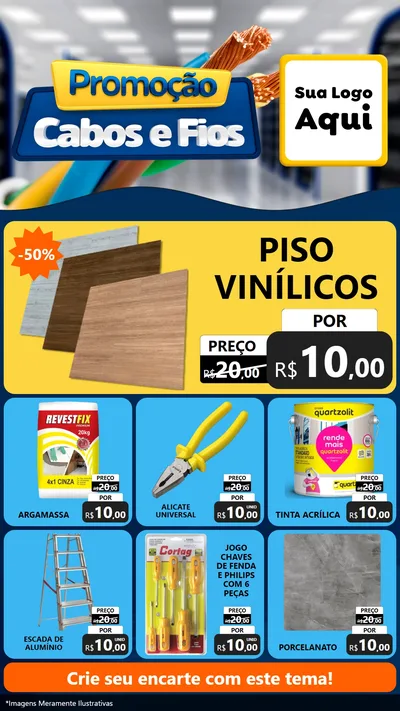 Modelo de Rede Social para Stories com o tema Promoção Cabos e Fios - Construção / Elétrica para Material para Construção