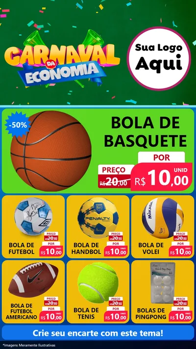 Modelo de Rede Social para Stories com o tema Carnaval da Economia para Artigos Esportivos