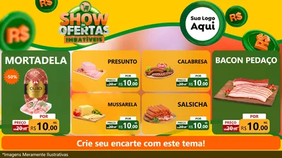 Modelo de TV para TV Horizontal com o tema Show de Ofertas Imbatíveis para Frios e Laticínios