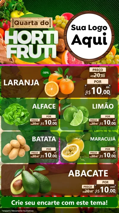 Modelo de TV para TV Vertical com o tema Quarta do Hortifrúti para Hortifrúti