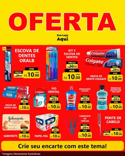 Modelo de Rede Social para Feed Instagram com o tema OFERTA - Vermelho Cartaz para Higiene Pessoal