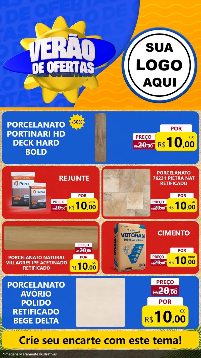 Modelo de TV para TV Vertical com o tema Verão de Ofertas para Pisos e revestimentos