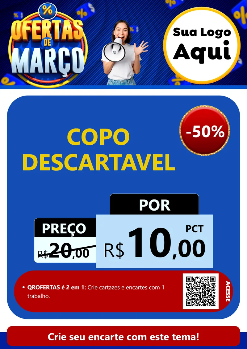 Modelo de Cartaz para Cartaz A4 Vertical com o tema Ofertas de Março para Embalagens