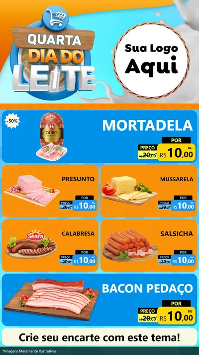Modelo de TV para TV Vertical com o tema Quarta Dia do Leite para Frios e Laticínios