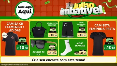 Modelo de TV para TV Horizontal com o tema Julho Imbatível para Roupas e acessórios