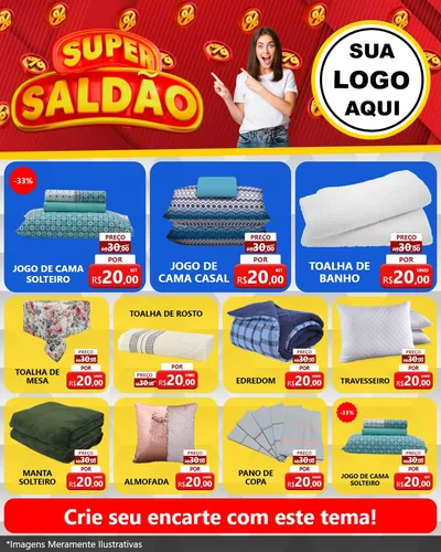 Modelo de Rede Social para Feed Instagram com o tema Super Saldão para Cama, Mesa e Banho