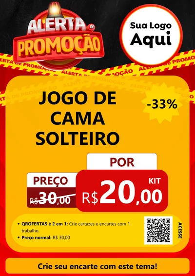 Modelo de Cartaz para Cartaz A4 Vertical com o tema Alerta de Promoção para Cama, Mesa e Banho