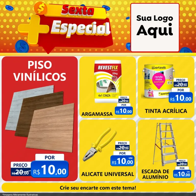 Modelo de Rede Social para Feed Facebook com o tema Sexta Mais Especial para Material para Construção