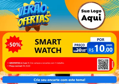 Modelo de Cartaz para Cartaz A4 Horizontal com o tema Verão de Ofertas para Informática