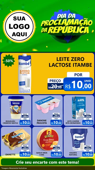 Modelo de Rede Social para Stories com o tema Dia Da Proclamação Da República para Frios e Laticínios