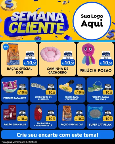 Modelo de Rede Social para Feed Instagram com o tema Semana do Cliente para Pet Shop