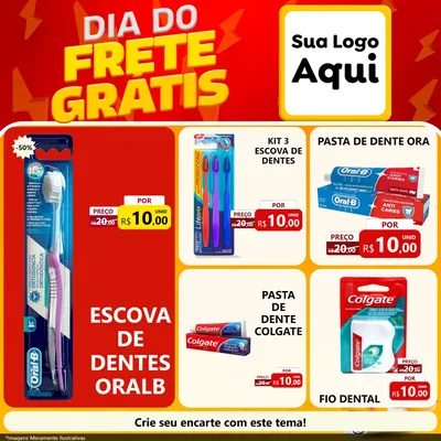 Modelo de Rede Social para Feed Facebook com o tema Dia do Frete Grátis para Higiene Pessoal