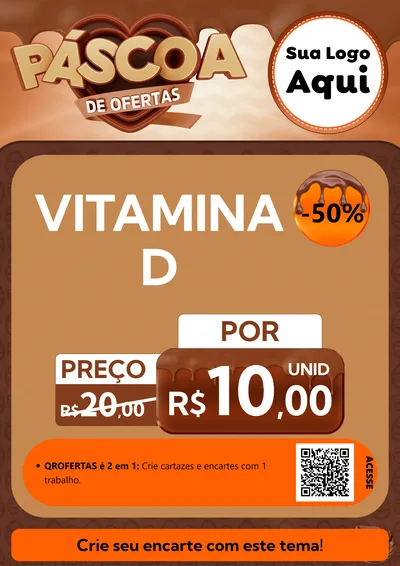 Modelo de Cartaz para Cartaz A4 Vertical com o tema Páscoa de Ofertas para Farmácia