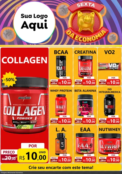 Modelo de Encarte para Encarte A4 Vertical com o tema Sexta da Economia para Suplementos alimentares