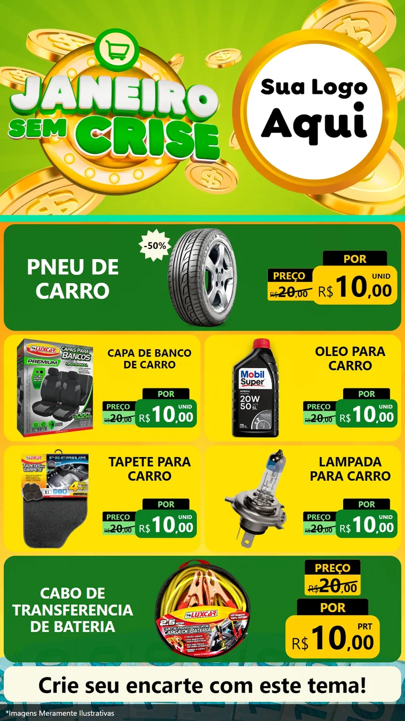 Modelo de TV para TV Vertical com o tema Janeiro Sem Crise para Auto peças