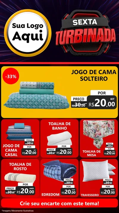 Modelo de Rede Social para Stories com o tema Sexta Turbinada para Cama, Mesa e Banho
