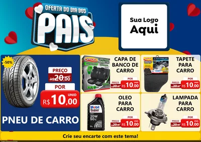 Modelo de Encarte para Encarte A4 Horizontal com o tema Oferta Do Dia Dos Pais para Auto peças