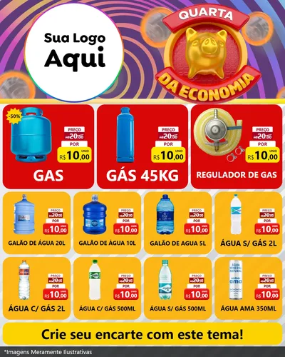 Modelo de Rede Social para Feed Instagram com o tema Quarta da Economia para Água e gás