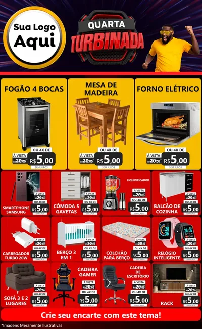 Modelo de Encarte para Encarte Grande com o tema Quarta Turbinada para Móveis e Eletro