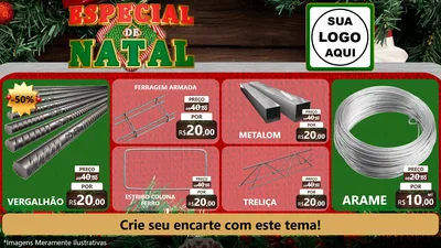 Modelo de TV para TV Horizontal com o tema Especial de Natal para Ferragens