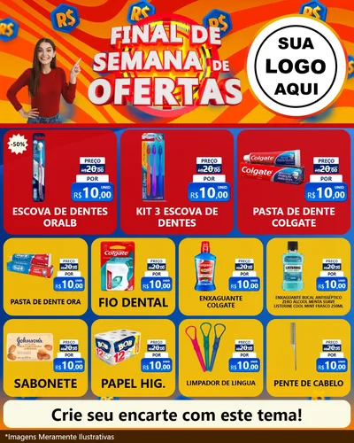Modelo de Rede Social para Feed Instagram com o tema Final de Semana de Ofertas para Higiene Pessoal