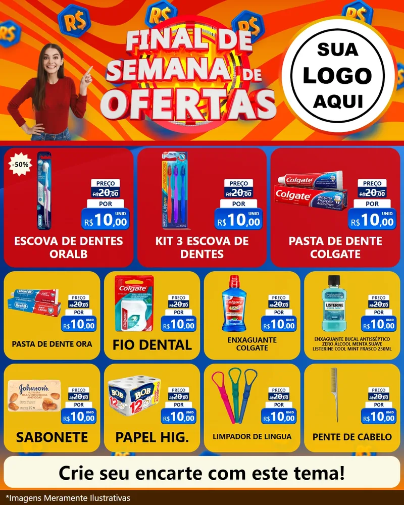Modelo de Rede Social para Feed Instagram com o tema Final de Semana de Ofertas para Higiene Pessoal