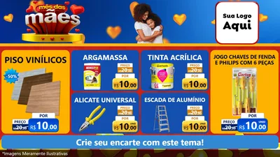 Modelo de TV para TV Horizontal com o tema Mês das Mães para Material para Construção