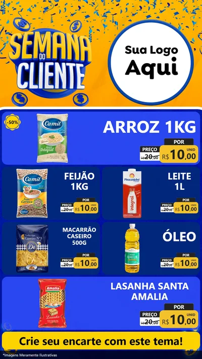 Modelo de TV para TV Vertical com o tema Semana do Cliente para Supermercado
